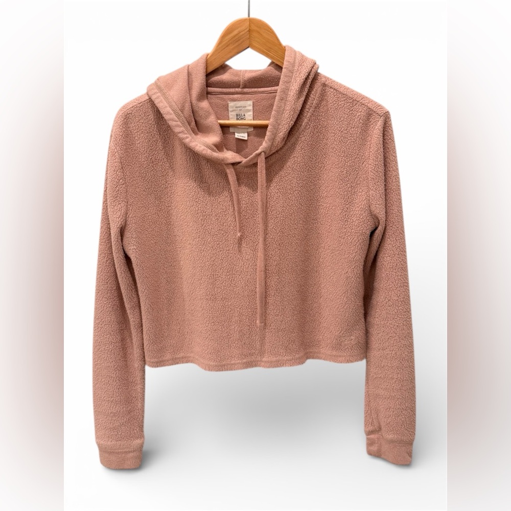 Billabong Women’s Cropped Terry Hoodie Size XS - Dusty Pink